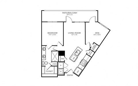 A6S-D Floor Plan at Addison Medical Center Apartments, San Antonio, Texas